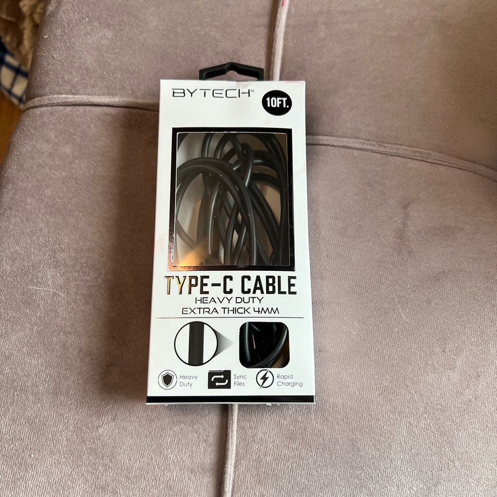 Bytech type C cable. 10 foot